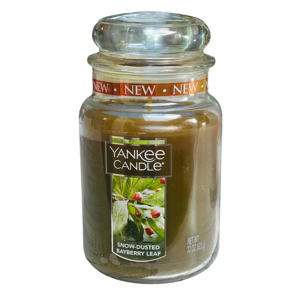 Yankee Candle rare Snow-Dusted Bayberry Leaf Large Jar Candle 22 oz New 1595632